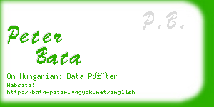 peter bata business card